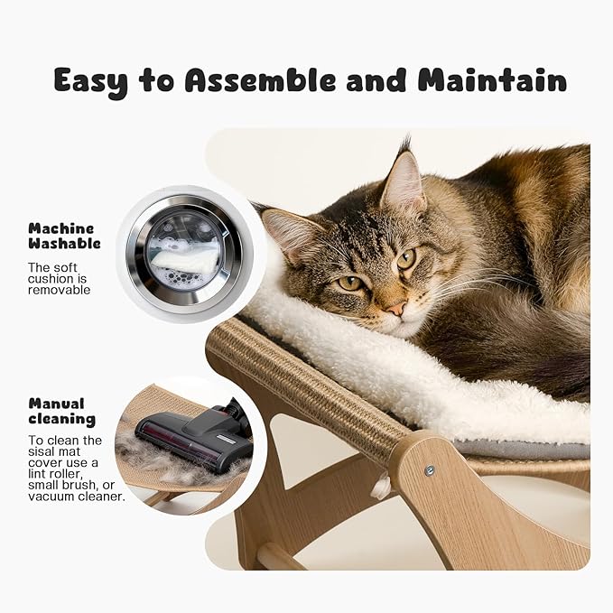 Cat Hammock Bed, Wooden Elevated Cat Beds - Image 7