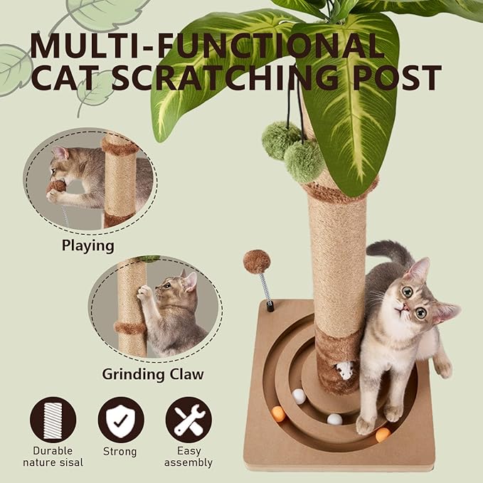 MECOOL 35in Tall Cat Scratching Post Sturdy and Premium Scratch Posts - Image 4