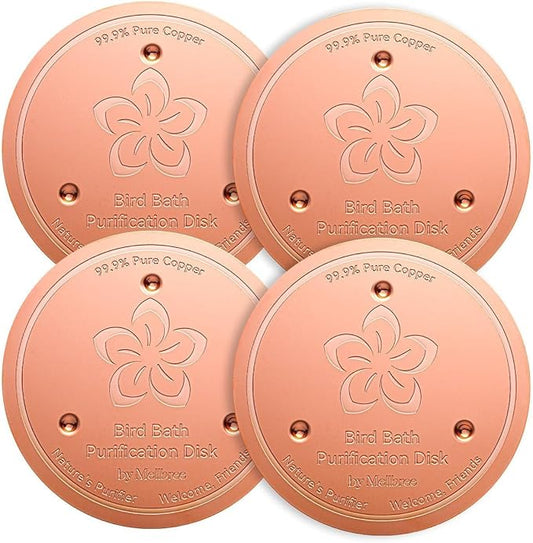 Mellbree 4-Pack Bird Bath Copper Disk, 0.6mm Reinforced 99.99% Pure Copper by Mellbree
