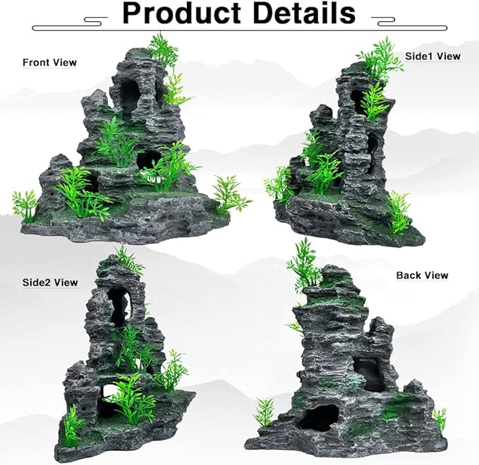 Aquarium Decoration Large and Tall Fish Tank Decor Aquarium Rock Mountain View - Image 5