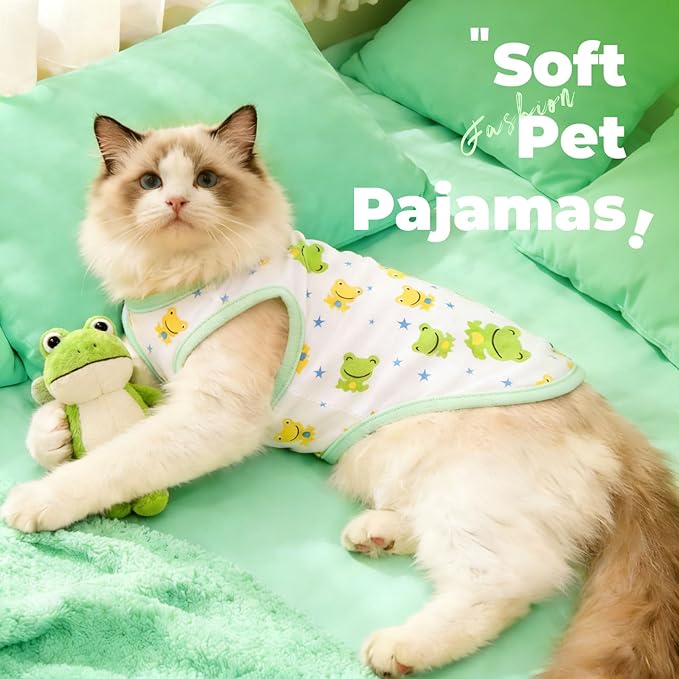 PETCARE Cartoon Dog Shirts for Small Dogs Cute Dog Clothes Green Frog Tshirt - Image 4