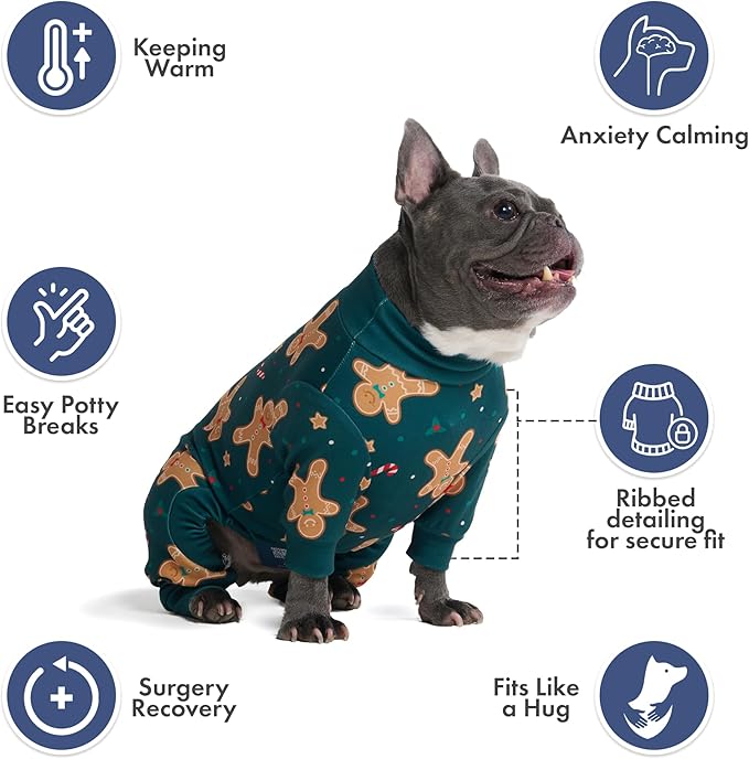 Spark Paws Dog Christmas Pajama, Dog Recovery Suit Male, Ultra-Soft and 4-Way - Image 4