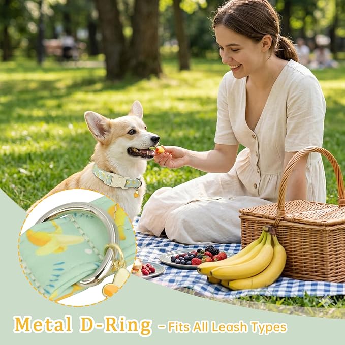 Cute Banana Pattern Dog Collar, Spring Summer Design Puppy Collar, Cotton - Image 4
