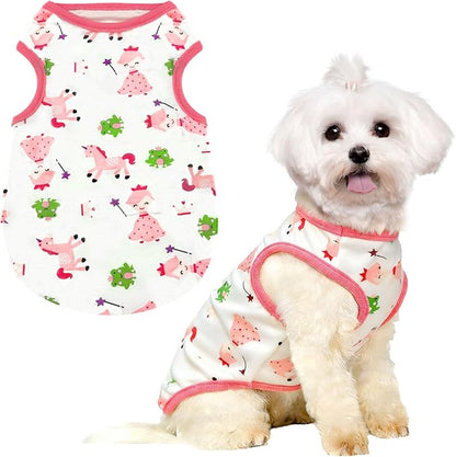 PETCARE Cartoon Dog Shirts for Small Dogs Cute Dog Clothes Pink Pony Tshirt by PETCARE