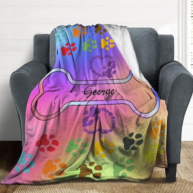 Personalized Paw Print Dog Blanket - Image 4