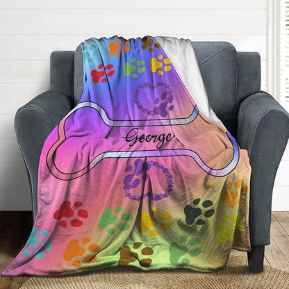 Personalized Paw Print Dog Blanket - Image 4