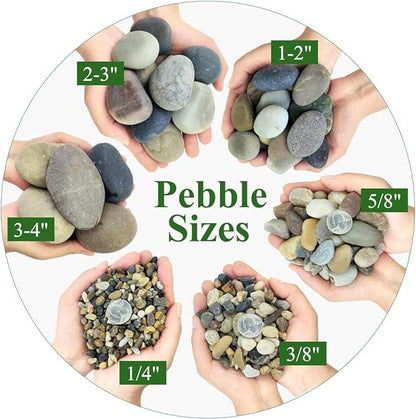 YISZM 40lbs Natural River Rocks, Hand-Picked Smooth Stones - Image 2