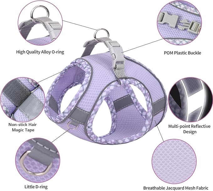 Dog Harness and Leash Set, No Pull Adjustable Reflective Pet Harness, Step in - Image 2