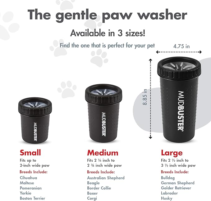 Dexas MudBuster Large Dog Paw Cleaner, Matte Black, Fits 2.5"-3.5" Wide Paws - Image 3