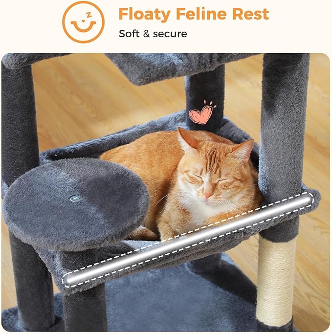 MUTTROS Cat Tree for Indoor Cats, 44.5" Multi-Level Cat Tower - Image 4