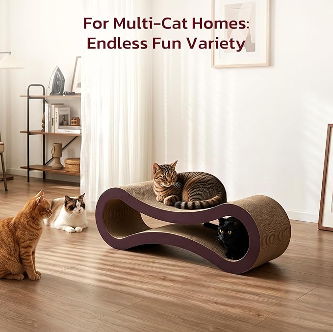 Extra Large Cat Scratcher Cardboard Bed, 100% Recyclable & Reversible Durable - Image 6