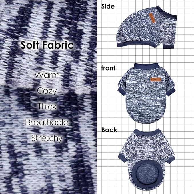 1 Pack Dog Sweaters for Small Dogs Girl Boy Winter Fleece Clothes Warm Soft Dog - Image 4