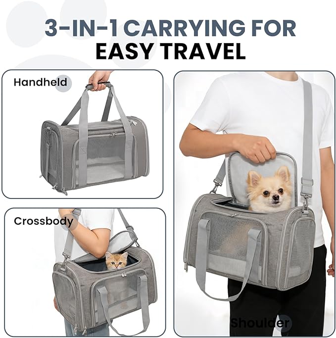 Expandable Cat Carrier Airline Approved Soft-Sided Pet Travel Carrier - Image 7
