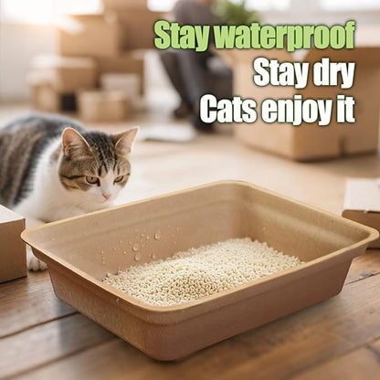 Disposable Litter Boxes for Cats Large: 8-Pack Leak-Proof Sustainable for - Image 12