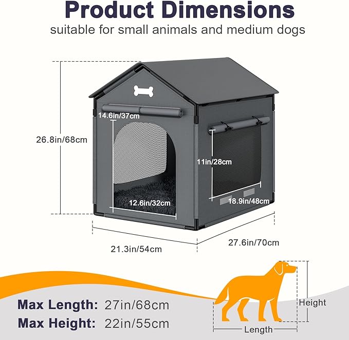 Large Dog House Indoor with Plush Cushion, Dog Kennel - Image 2