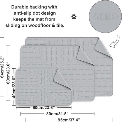 OHMO Cat Litter Mat XXL Trapping Mat Premium Silicone Rubber 37.5x25.2 Ash Grey - Image 4