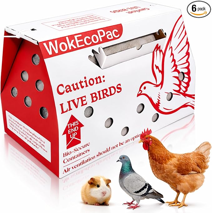 6 Pack Poultry Shipping Boxes, Live Bird Shipping Boxes, Poultry Carrier Crate by Unknown