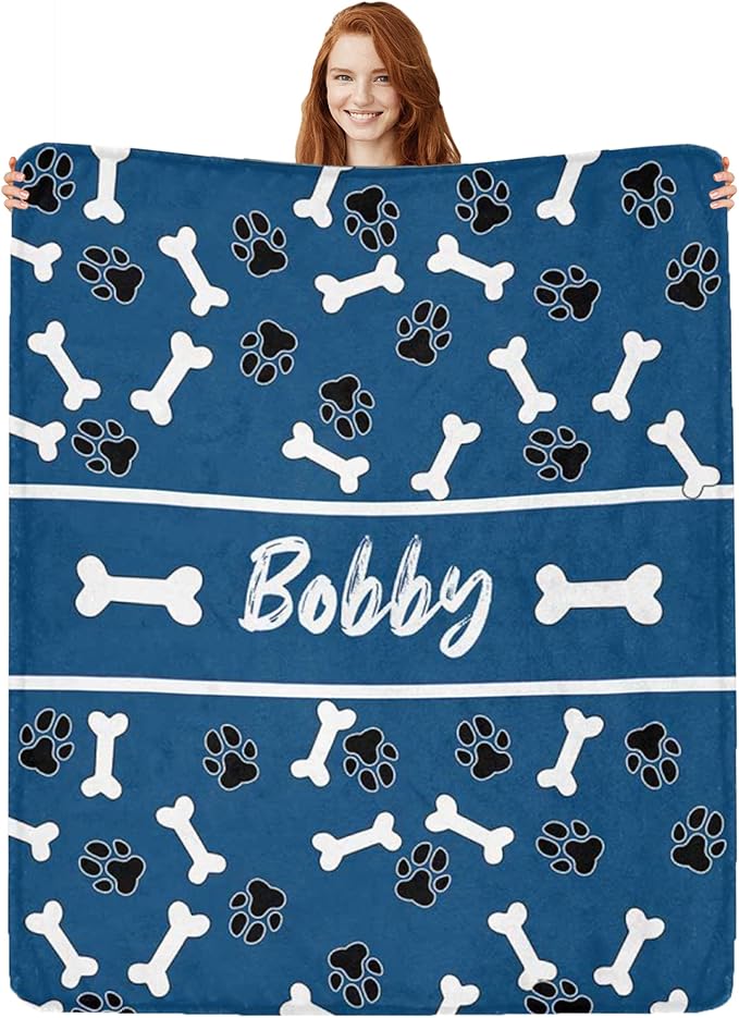 Artsadd Custom Pet Name Blanket, Personalized Dogs Blanket by Artsadd