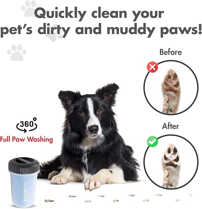 Dexas Lidded MudBuster Medium Dog Paw Cleaner, Pro Blue, Fits 1.5"-2.5" Wide - Image 4