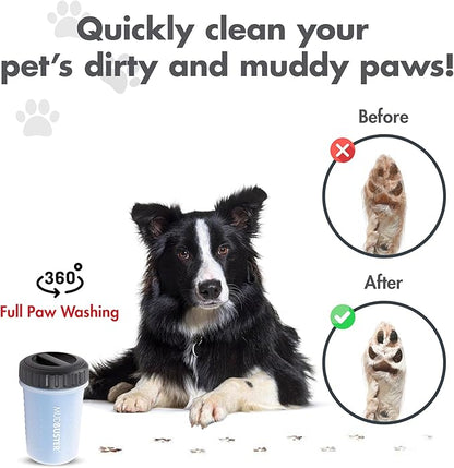 Dexas Lidded MudBuster Medium Dog Paw Cleaner, Pro Blue, Fits 1.5"-2.5" Wide - Image 4