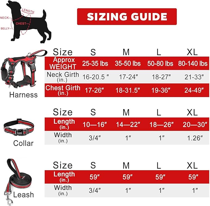 WINSEE Pet Harness Collar and Leash Set, All-in-one Reflective Dog Harness No - Image 7