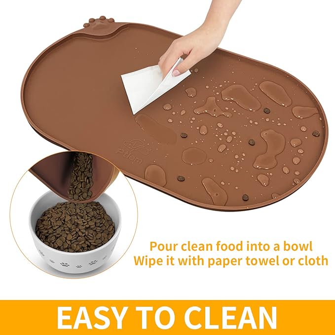 KPWACD Pet Placemat for Dog and Cat, Waterproof Silicone Dogs Feeding Bowl Mat - Image 7