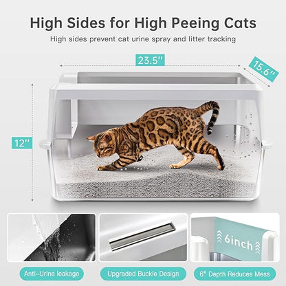 WoofiGo Stainless Steel Cat Litter Box - Image 4
