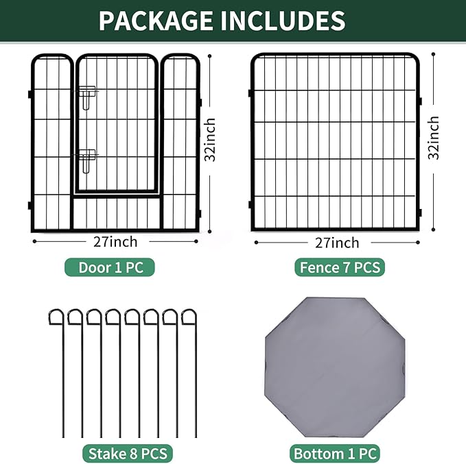 PETIME Dog Playpen, Metal Exercise Puppy Pen Heavy Duty Kennels Yard Fence - Image 5
