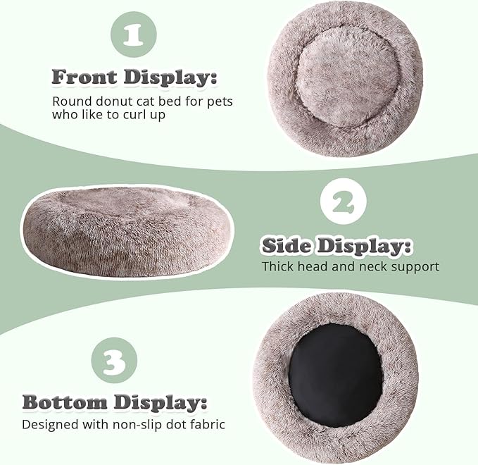 JOLLYVOGUE Dog Bed, Calming Anti-Anxiety Large Dog Bed, Fluffy Donut Cushion - Image 6