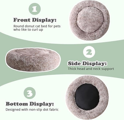 JOLLYVOGUE Dog Bed, Calming Anti-Anxiety Large Dog Bed, Fluffy Donut Cushion - Image 6