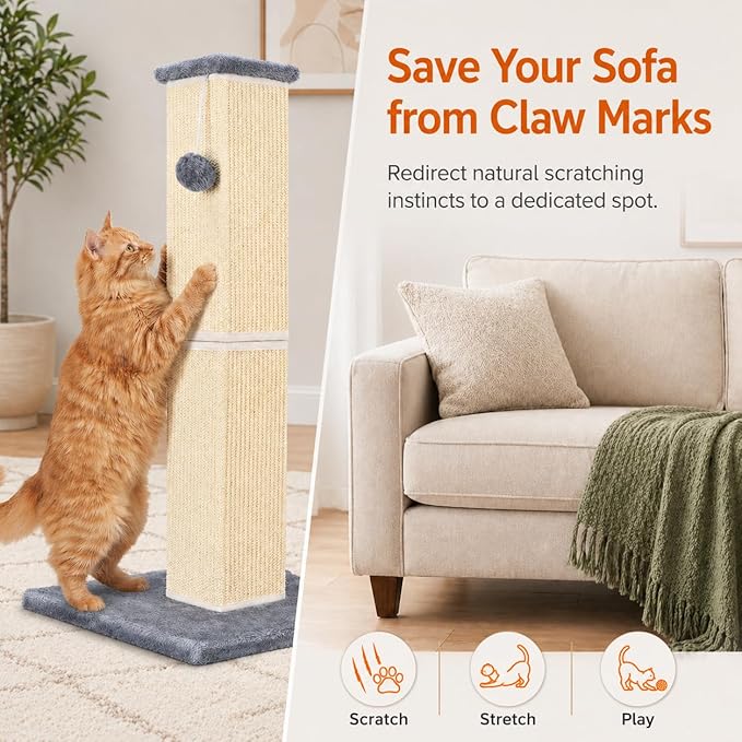 Cat Scratching Post for Large Indoor Cats & Kittens, Cat Scratcher - Image 5