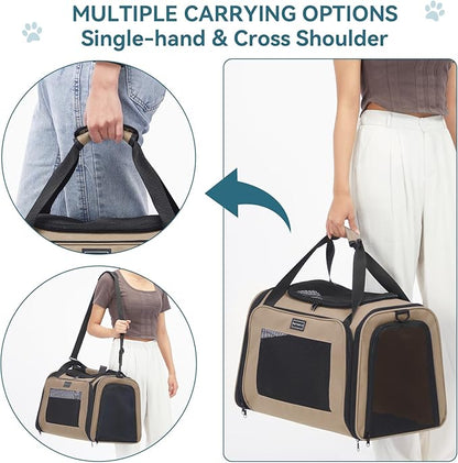 PETSFIT Soft-Sided Cat Carrier for Medium Cats up to 25 lbs, Foldable Pet - Image 6