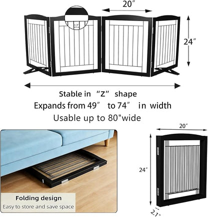 ZJSF Freestanding Dog Fence Indoor, Foldable Dog Gate - Image 7