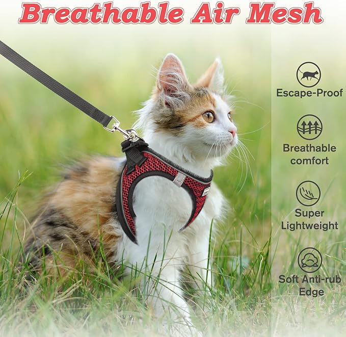 Cat Harness and Leash for Walking Escape Proof, Adjustable Kitten Vest Harness - Image 4