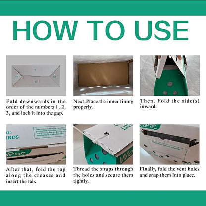 12 Pack Single Live Bird Shipping Boxes, Live Chicken Shipping Boxes, Poultry - Image 7