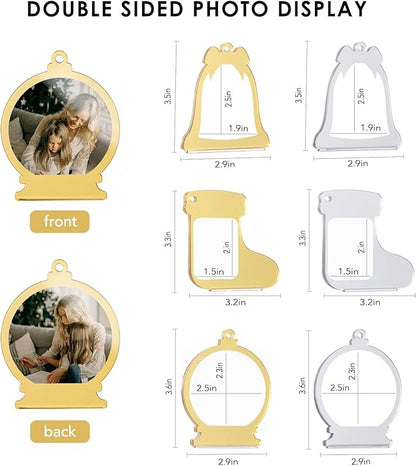 UNIQOOO Jingle Bell Christmas Acrylic Picture Frame Ornaments - Image 3