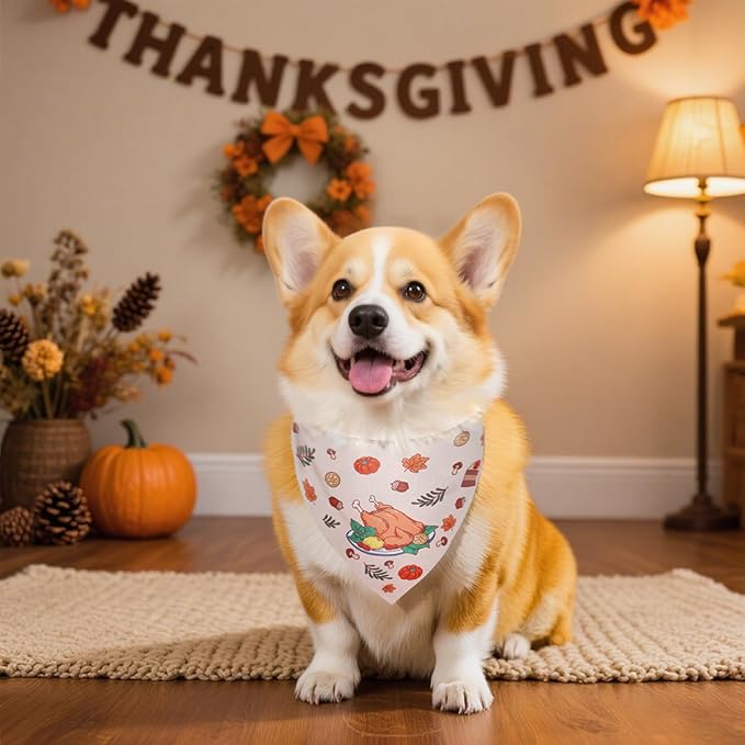 Thanksgiving Dog Bandanas 2 Pack, Fall Dog Bandanas - Image 6