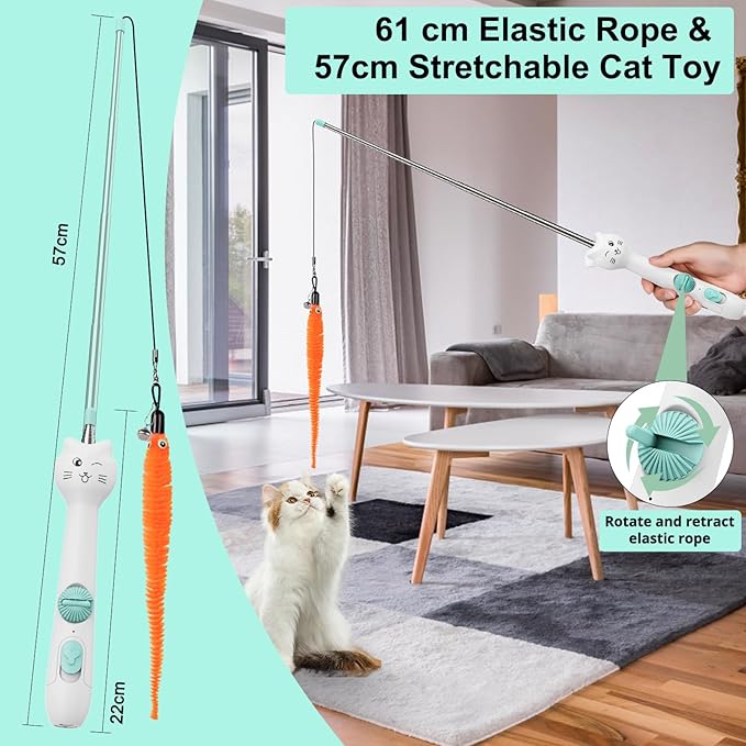 TBTeek Cat Toy, 2in1 Light and 22" Retractable Pole - Image 4