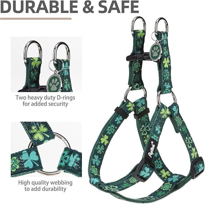 PUPTECK No Pull St. Patrick Dog Harness Soft Adjustable Basic Nylon Step in - Image 2