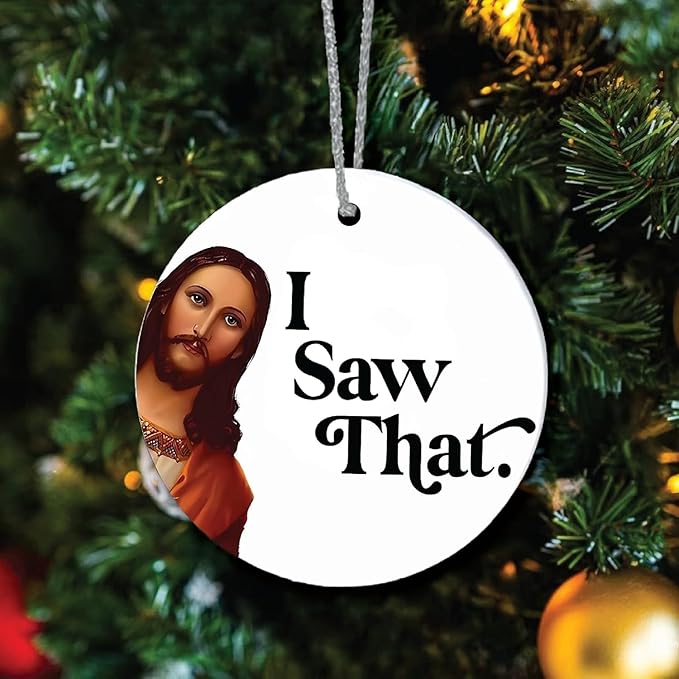 Jesus I Saw That Ornament, Santa Ornaments - Image 2