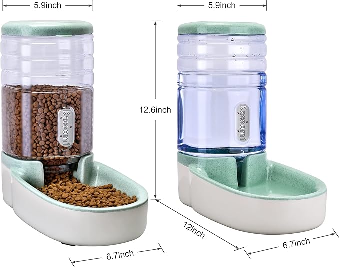 Kacoomi Automatic Dog Cat Feeder and Water Dispenser Gravity Food Feeder and - Image 4