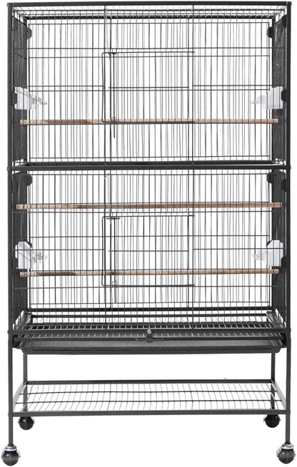 VEVOR Bird Cage, 31.5 x 20.5 x 52 inch, Flat Top, Wrought Iron Bird Flight Cage - Image 9