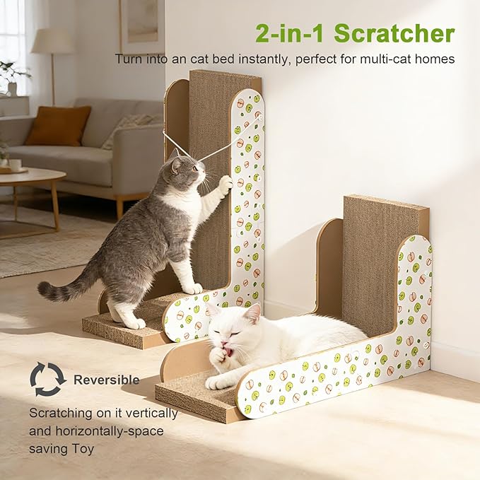 TIMHAKA Cat Scratcher, 22.7 Inch L-Shaped Cat Scratching Board - Image 4