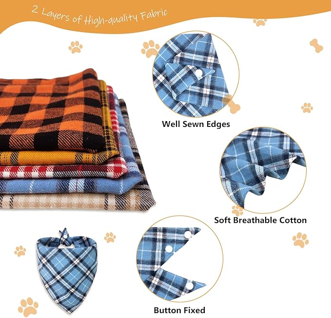 Classic Plaid Dog Bandana - Image 5