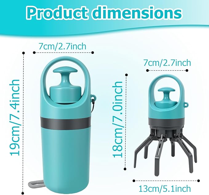 STHF Easy one-Hand Dog Waste Pickup. Portable Claw Tool Includes Bag Dispenser - Image 3