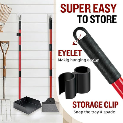 Pooper Scooper for Large Dogs, Adjustable Long Handle Metal Tray and Spade Poop - Image 8