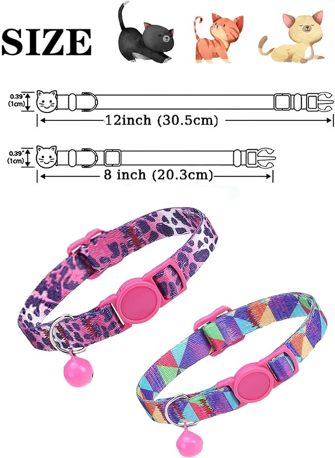 SOLMOONY Cute Cat Collar for Girl Boy, Colorful Breakaway Cat Collars - Image 4