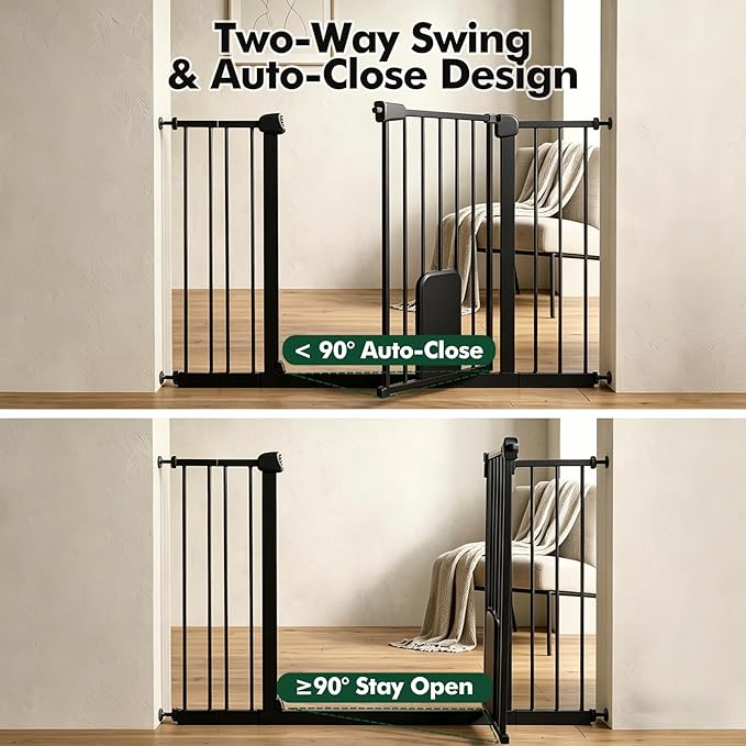 Metal Pet Gate with Cat Door, Adjustable Dog Gate - Image 6