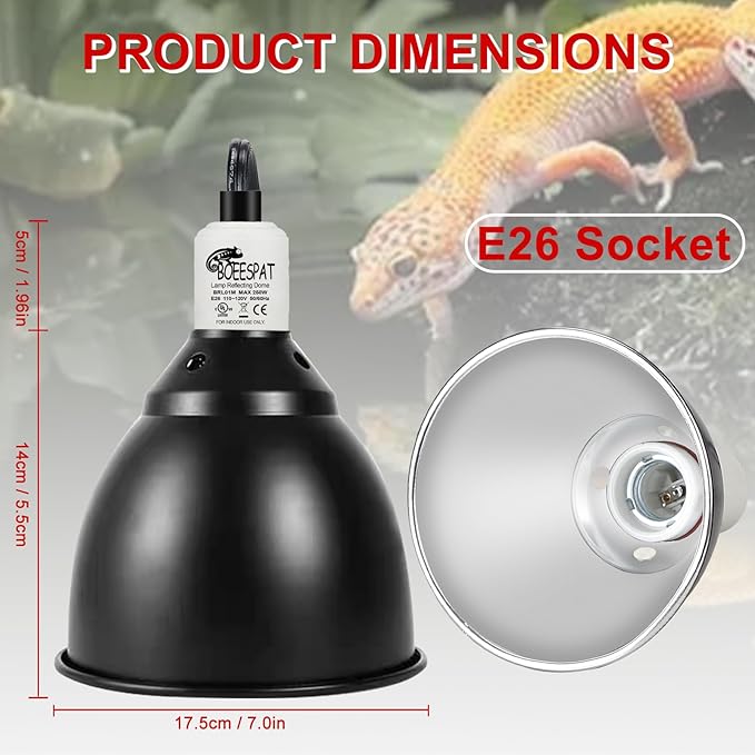 Large Caliber Reptile Lamp Cover Dome Supports Up to 250W, Diameter 7.0 Inch - Image 5