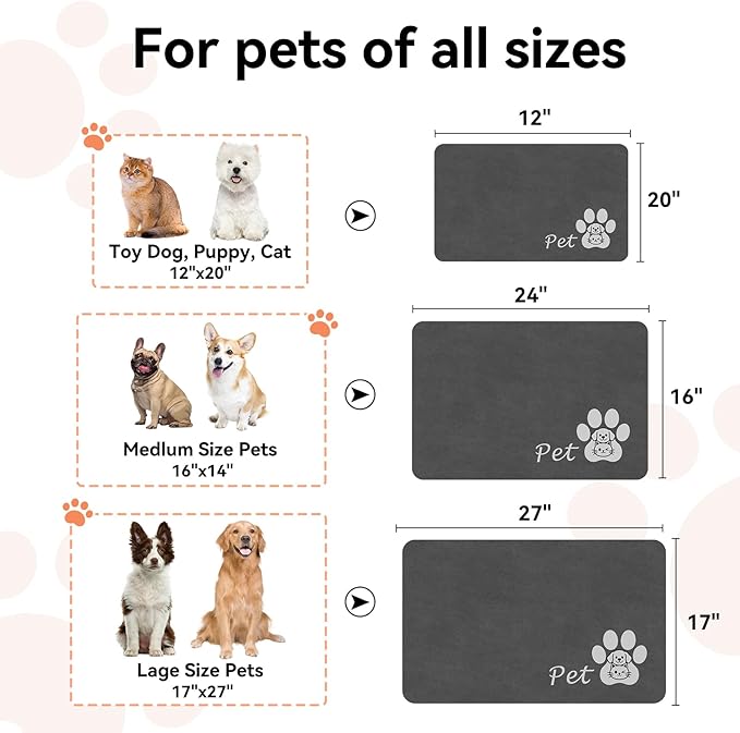 Dog Food Mat - Absorbent Cat Dog Bowl Mat - Image 5